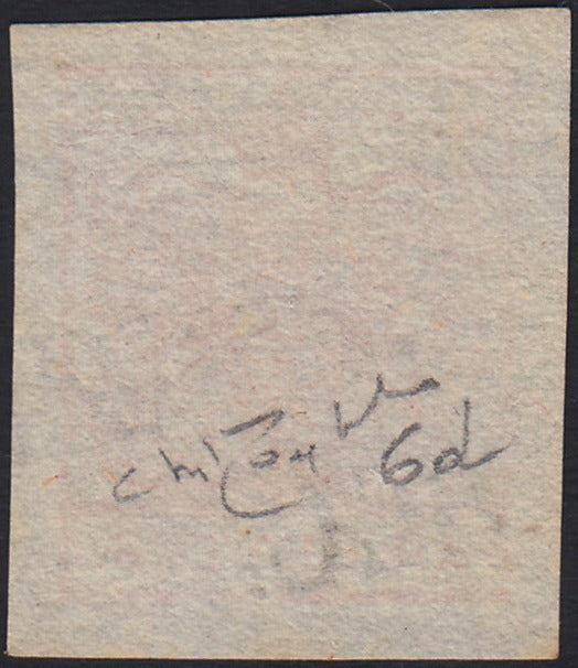 LV391 - 1850 - I emissione c. 15 rosso salmone III tipo carta a mano usato Busto Arsizio (6d)