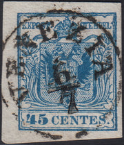 1858 - Postage due for newspapers, 4 kr. Dull red used on newspaper scrap (4)