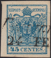LV415 - 1850 - I emissione c. 45 azzurro III tipo usato (12).
