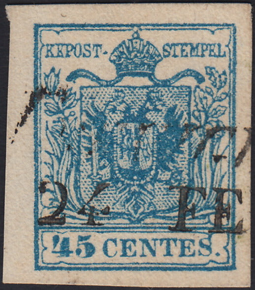LV415 - 1850 - I emissione c. 45 azzurro III tipo usato (12).