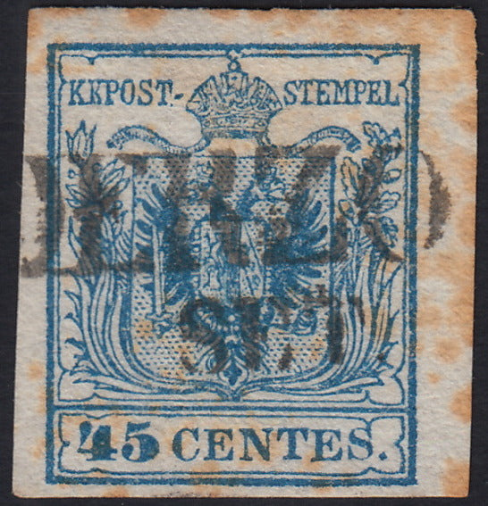 1858 - Postage due for newspapers, 4 kr. Dull red used on newspaper scrap (4)