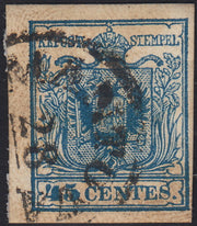 1858 - Postage due for newspapers, 4 kr. Dull red used on newspaper scrap (4)