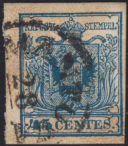 1858 - Postage due for newspapers, 4 kr. Dull red used on newspaper scrap (4)