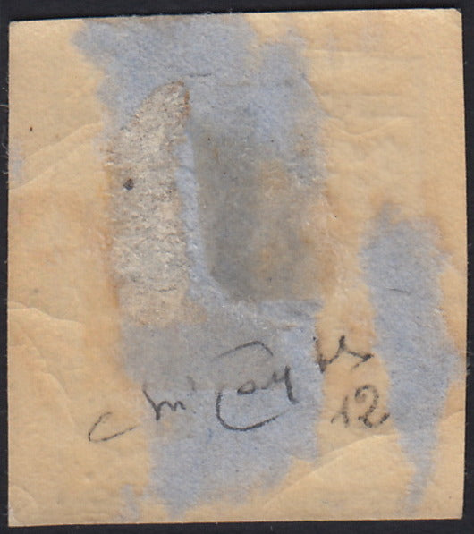 1858 - Franqueo adeudado para periódicos, 4 kr. Rojo opaco usado en restos de periódico (4)