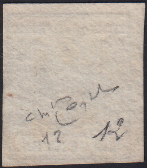 1858 - Franqueo adeudado para periódicos, 4 kr. Rojo opaco usado en restos de periódico (4)