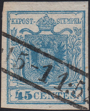 1858 - Postage due for newspapers, 4 kr. Dull red used on newspaper scrap (4)