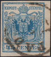 1858 - Franqueo adeudado para periódicos, 4 kr. Rojo opaco usado en restos de periódico (4)