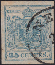 1858 - Franqueo adeudado para periódicos, 4 kr. Rojo opaco usado en restos de periódico (4)