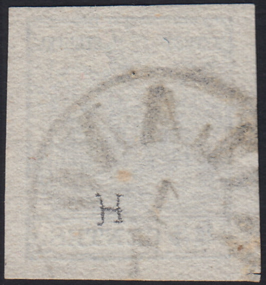 LV445 - 1850 - I emissione c. 45 azzurro III tipo usato MILANO 1/7 (12)