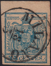 LV446 - 1850 - I emissione c. 45 ardesia II tipo usato MILANO (11)