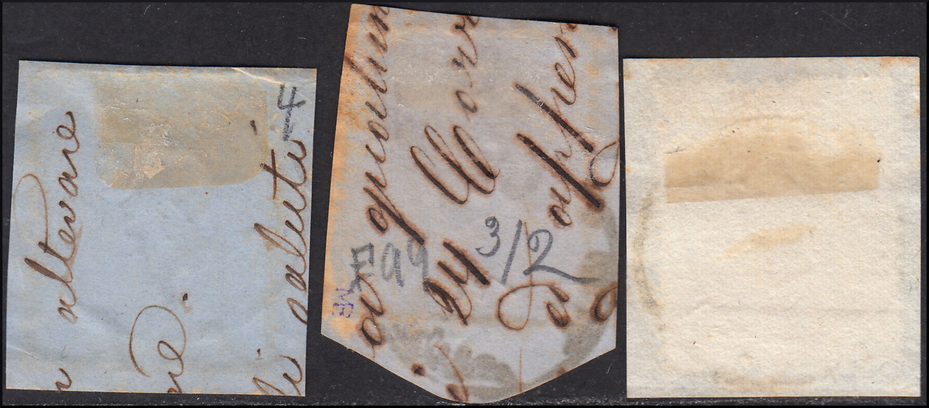 1858 - Franqueo adeudado para periódicos, 4 kr. Rojo opaco usado en restos de periódico (4)