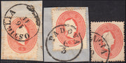 1858 - Postage due for newspapers, 4 kr. Dull red used on newspaper scrap (4)