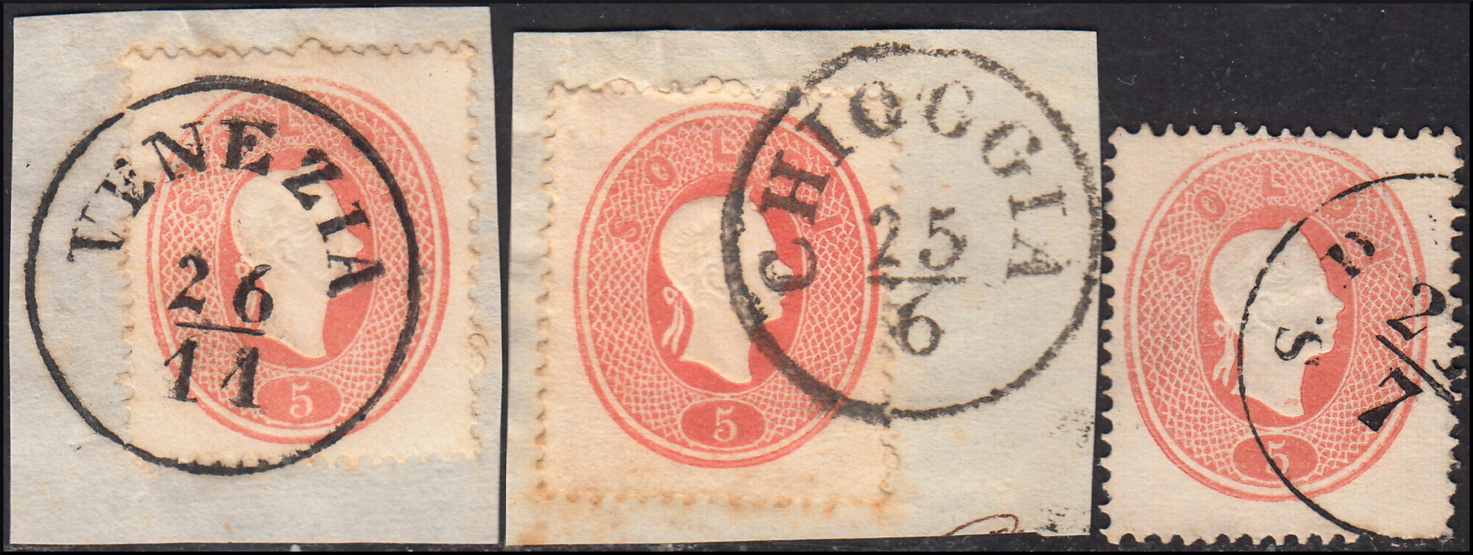1858 - Franqueo adeudado para periódicos, 4 kr. Rojo opaco usado en restos de periódico (4)
