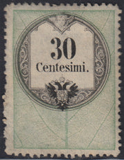 1858 - Franqueo adeudado para periódicos, 4 kr. Rojo opaco usado en restos de periódico (4)