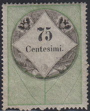 LVF28 - 1854 - Fiscali, tiratura tipografica, c. 75 verde e nero nuovo con gomma (6)