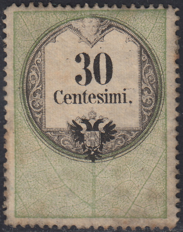 1858 - Franqueo adeudado para periódicos, 4 kr. Rojo opaco usado en restos de periódico (4)