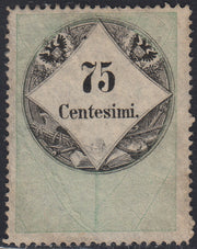 1858 - Franqueo adeudado para periódicos, 4 kr. Rojo opaco usado en restos de periódico (4)