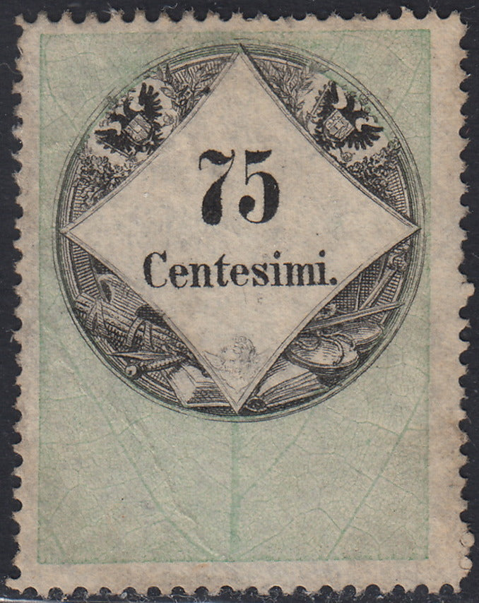 1858 - Franqueo adeudado para periódicos, 4 kr. Rojo opaco usado en restos de periódico (4)