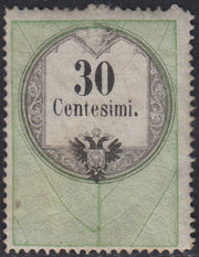 1858 - Franqueo adeudado para periódicos, 4 kr. Rojo opaco usado en restos de periódico (4)