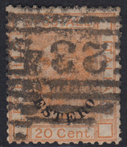 LEV26 - 1878/79 - Levante, Emissioni Generali, c. 20 arancio tipo "Bigola" soprastampato ESTERO usato (11)