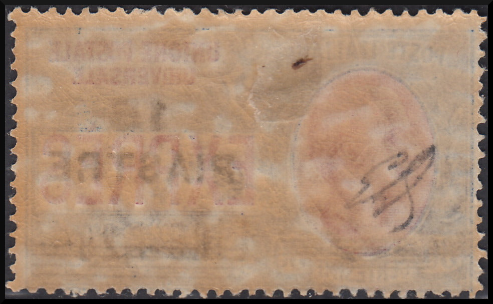 LEVCOST32 - 1922 - Espresso per l'estero d'Italia suprastampato localmente con nuovo valore 15Pi su L. 1,20 su c. 30 azzurro e rosso nuovo con gomma originale (1)