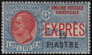 LEVCOST35 - 1923 - Espresso per l'estero non emesso d'Italia soprastampato con nuovo valore 15Pi su L. 1,20 azzurro e rosso nuovo con gomma originale (3)