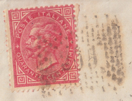 Levpv2 - 1868 - Lettera spedita da Tunisi Poste Italiane per Genova 23/12/68 affrancata con c. 40 rosso carminio De La Rue tiratura di Torino (T20)