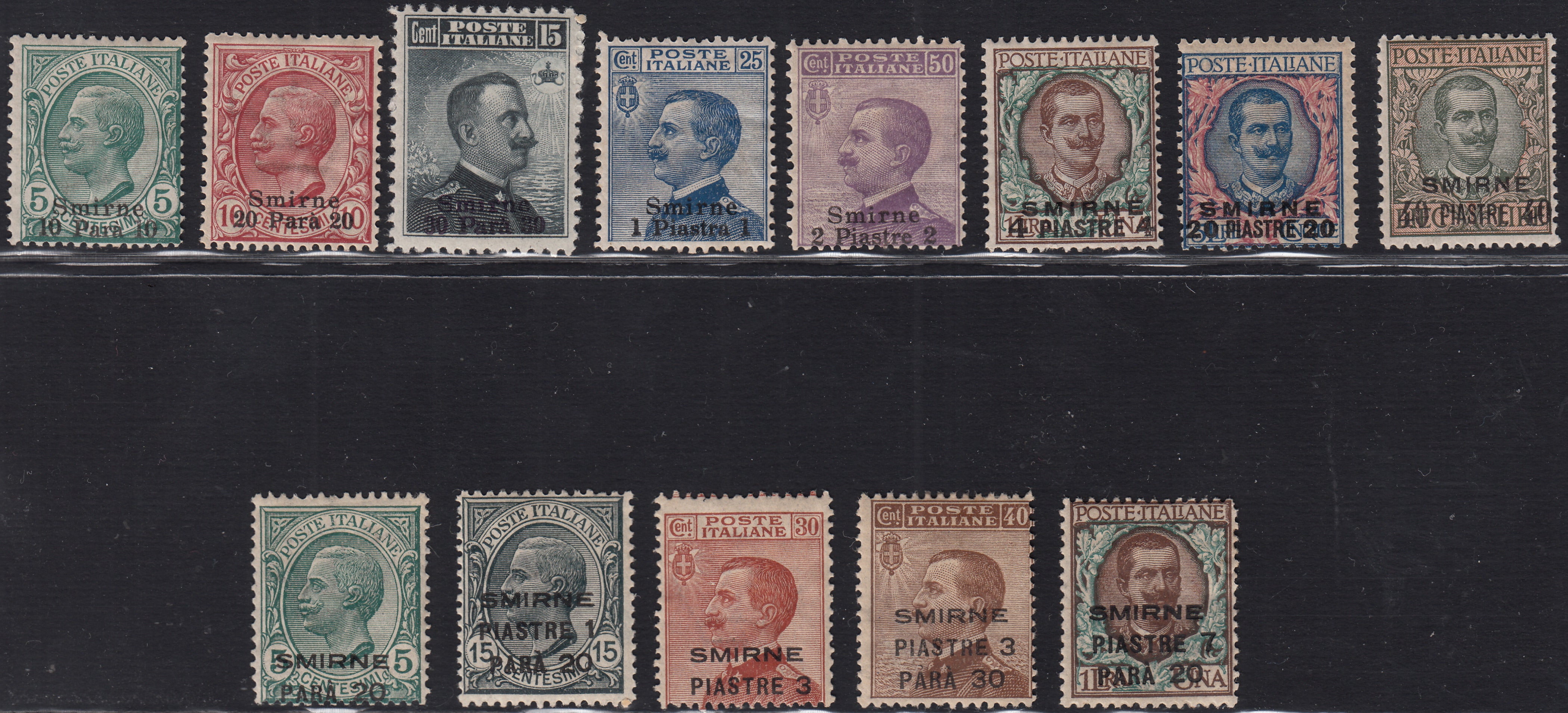 LEVSMIRNE7 - Uffici Postali all'Estero, emissioni per ciascun ufficio d'Europa e d'Asia, le due serie con soprastampa di SMIRNE (1/13)