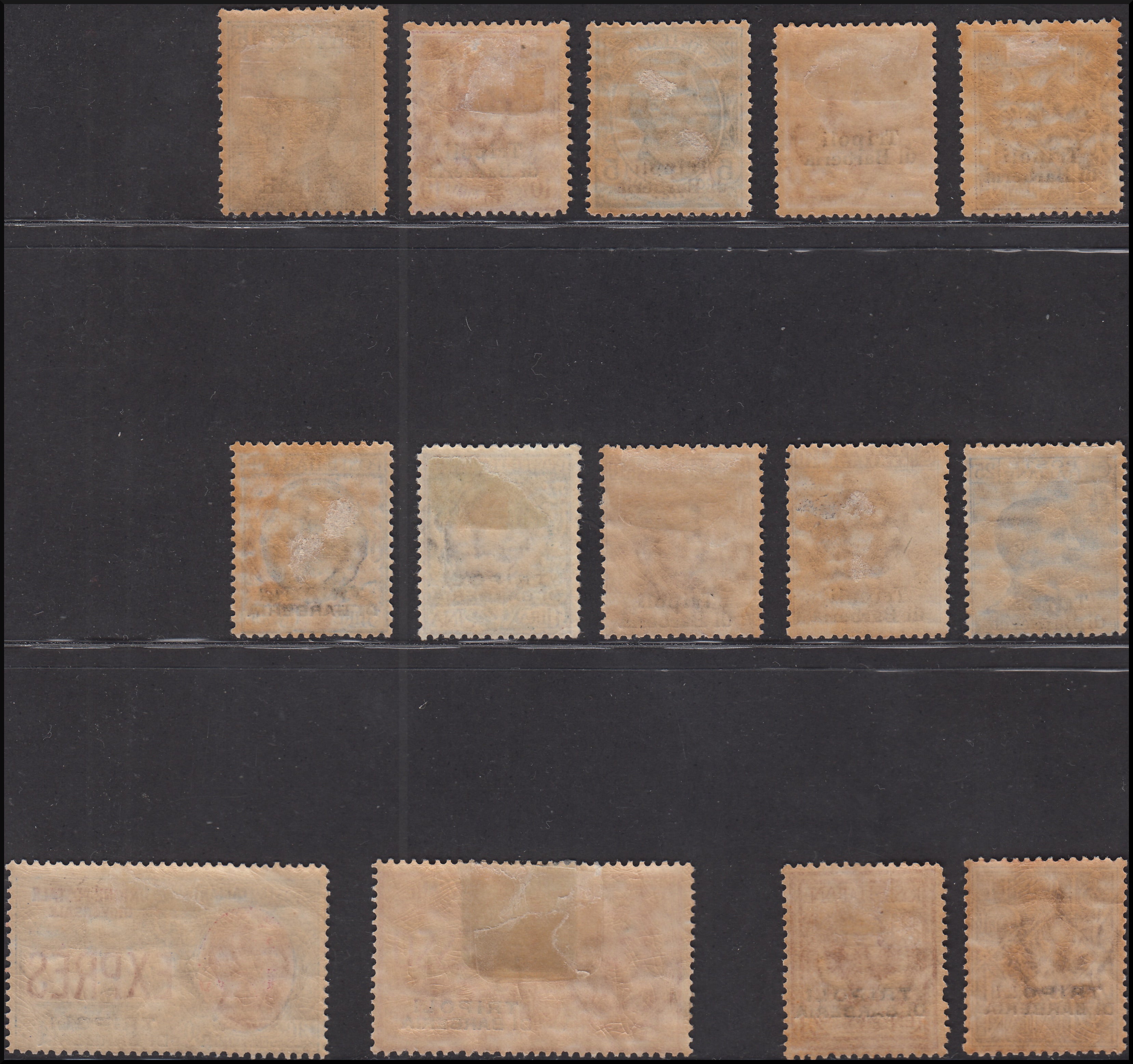 LevTripoli3 - 1909/15 - Giro completo delle emissioni ordinarie + Espressi nuove con gomma originale (1/12 + E1,2).