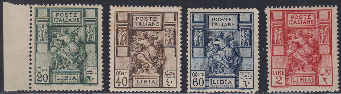 Libya21 - 1924 - Libyan Sibyl, complete set of 4 stamps, serration 14, new, intact rubber (40/43).