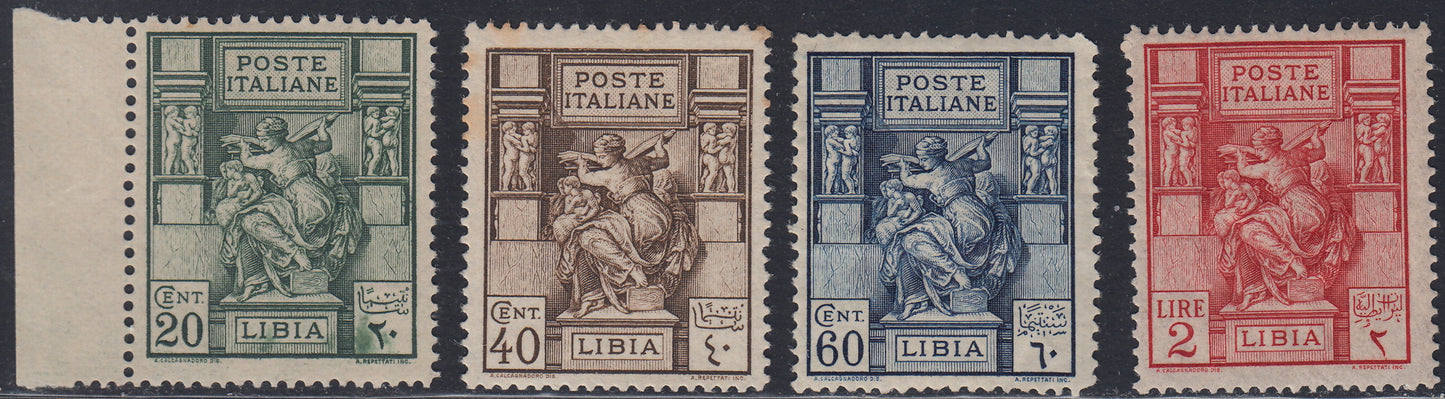 Libia21 - 1924 - Sibilla libica, serie completa adi 4 valori dentellatura 14 a pettine nuova gomma integra (40/43).