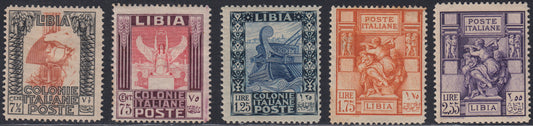 Libia23 - 1931 - Serie Pittorica e Sibilla Libica, serie di cinque valori dentelltura 14, nuovi con gomma originale (102/107).