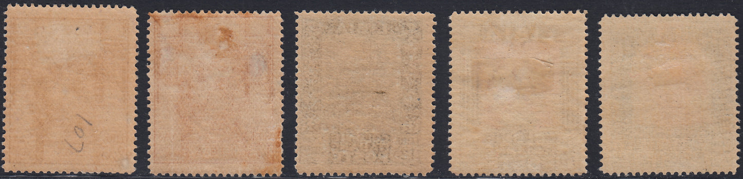 Libia23 - 1931 - Serie Pittorica e Sibilla Libica, serie di cinque valori dentelltura 14, nuovi con gomma originale (102/107).