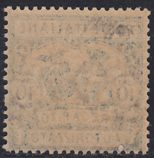 Libia7 - 1929 - Francobollo di Recapito Autorizzato di Regno soprastampato LIBIA c. 10 azzurro dentellatura 14 nuovo con gomma integra (2)