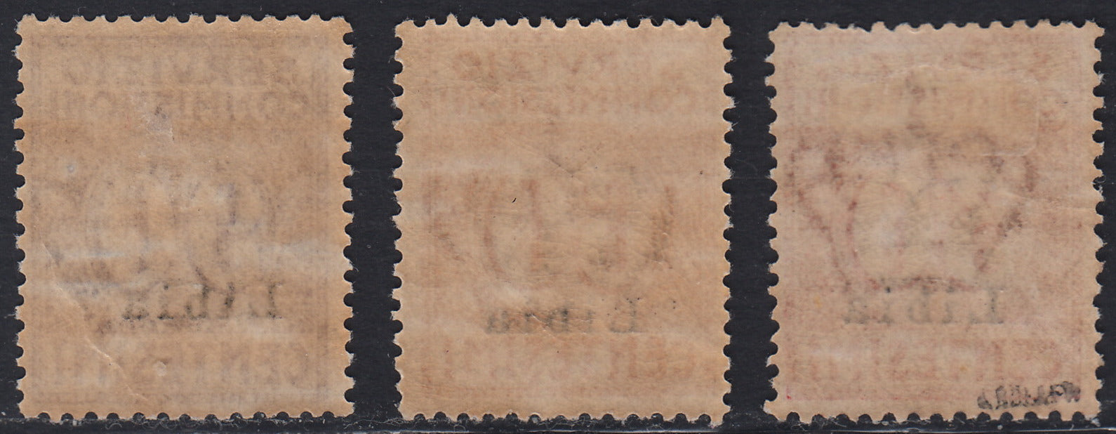 Libia8 - 1915 - Servizio Commissioni di Regno serie di tre valori soprastampata Llibia nuova con gomma originale (1/3)