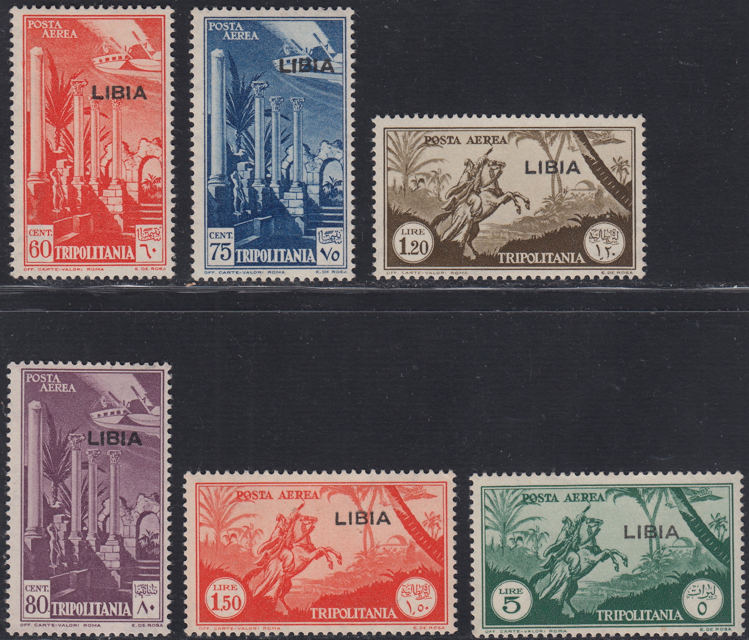 Libia9 - 1940/41 - Posta Aerea di Tripolitania soprastampata libia nuova con gomma integra (A46/51)