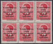 Lub33 - 1941 - Occupazione Italiana della Lubiana, 1,50 d. rosso con soprastampa modificata, blocco di sei esemplari nuovo gomma originale (34)