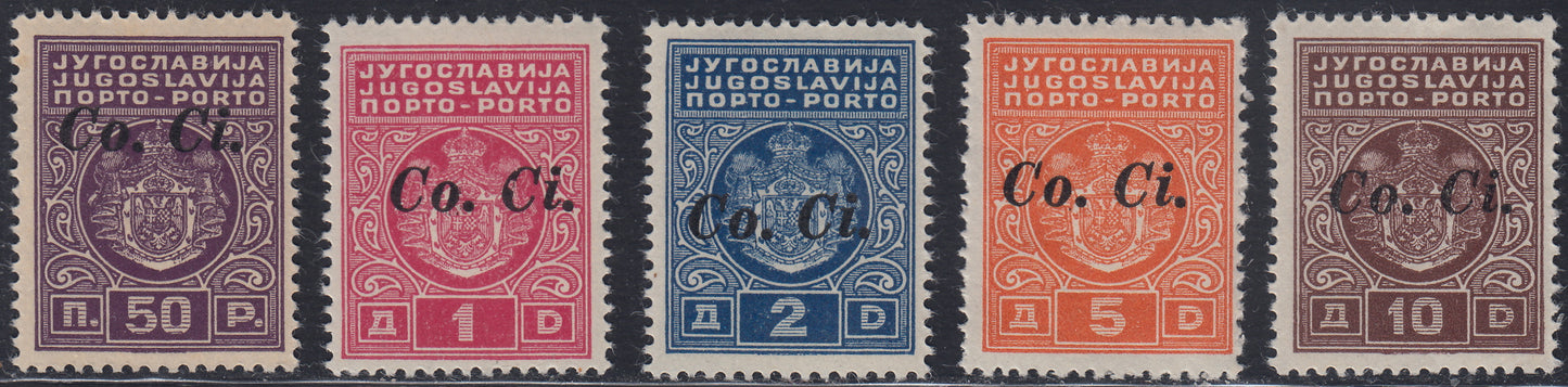 Lub68 - 1941 - Occupazione Italiana della Lubiana, Segnatasse prima serie di 5 valori completa nuova integra (1/5)