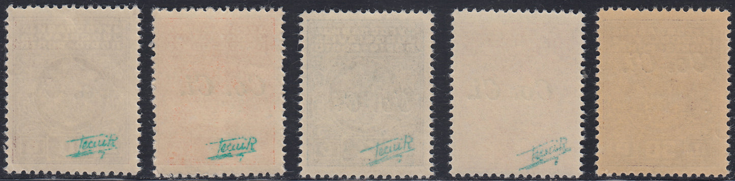 Lub68 - 1941 - Italian occupation of Ljubljana, Tax postmarks, first complete set of 5 values, new intact (1/5)
