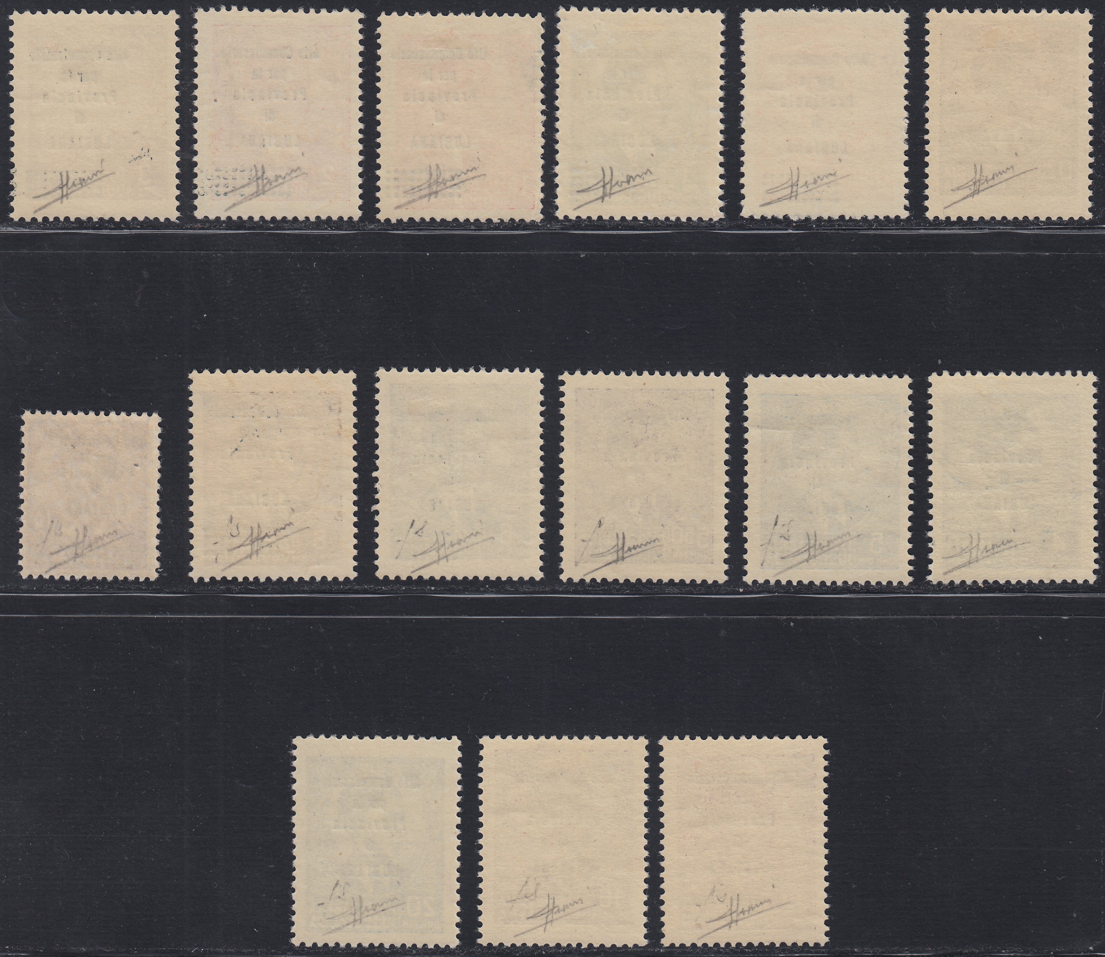 Lub69 - 1941 - Occupazione Italiana della Lubiana, serie di 15 valori con soprastampa "Alto Commissario / per la / provincia / di / LUBIANA" nuova con gomma originale (42/56).