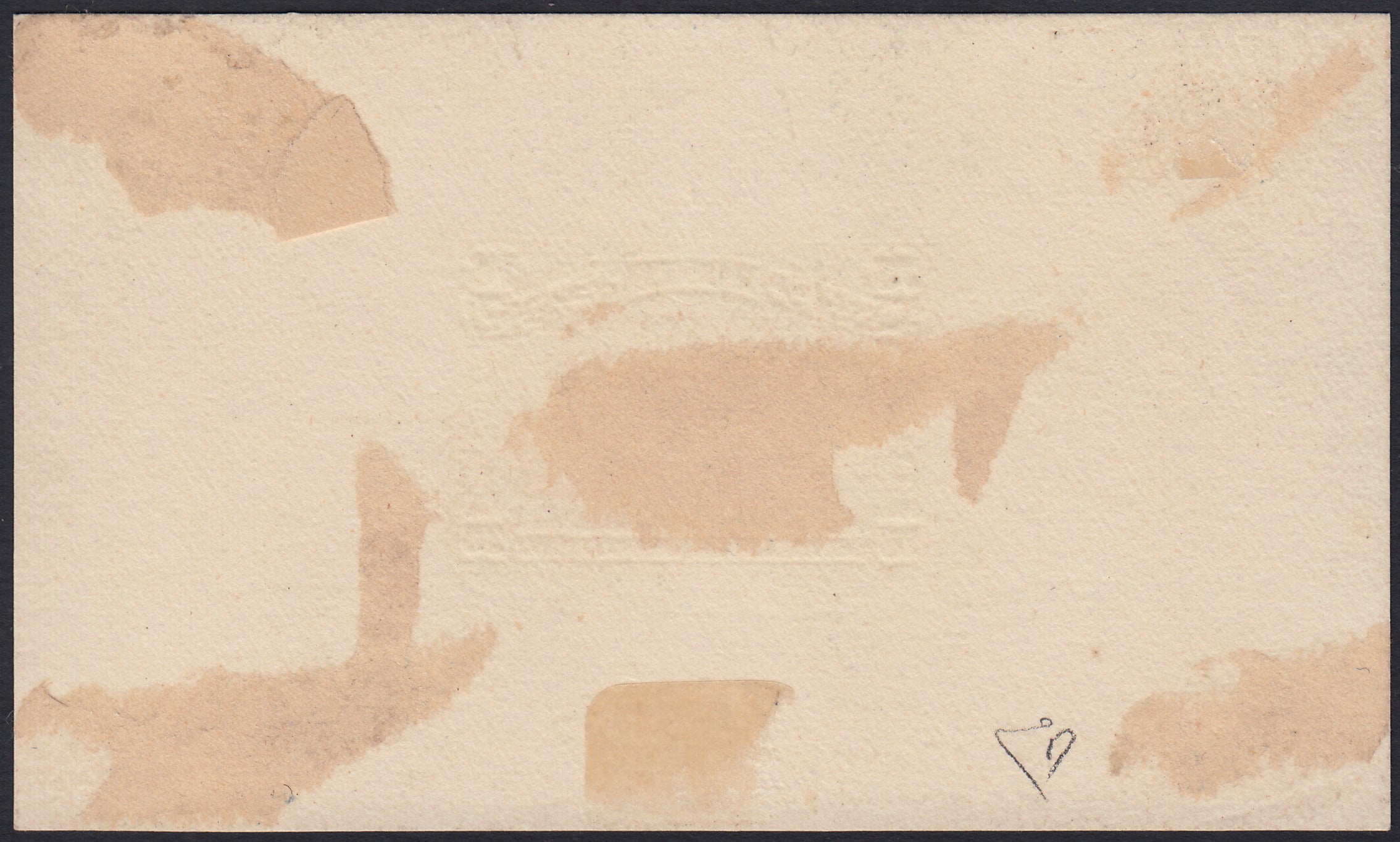 F6_214 - 1898 - Lithographic proofs for local stamps for use by the Anglo-Italian Consular Post service between Mazagan and Marrakech, 5c. Ultramarine on thin paper, 25c. Olive green and 50c. Myrtle green on pink cardboard, new, not gummed.