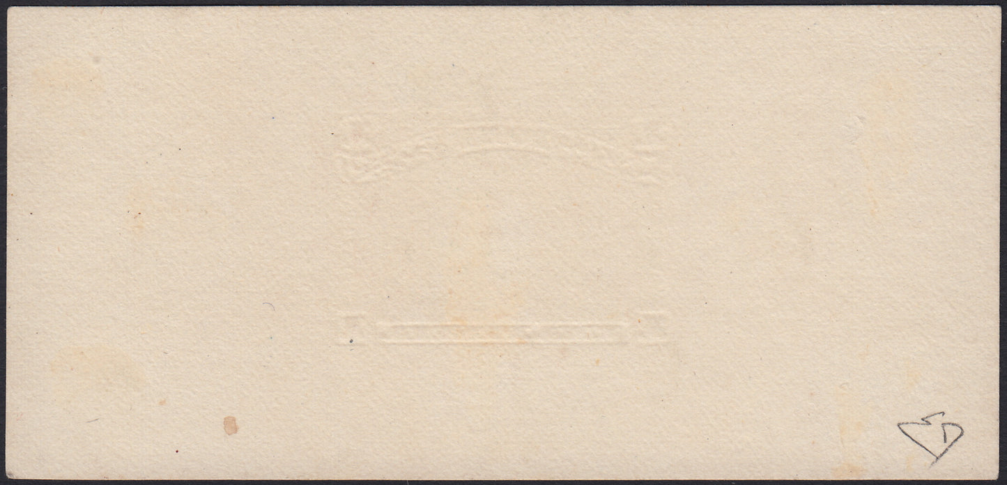 MAR13 - 1898 - Prove litografiche per i francobolli locali ad uso del servizio della Posta Consolare Anglo-Italiana tra Mazagan e Marrakech, £.1. azzurro ardesia foglietto su carta sottile nuovo non gommato (CEI P7)