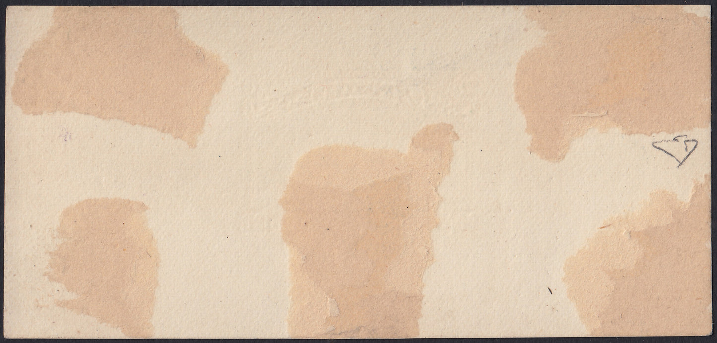 MAR4 - 1898 - Prove litografiche per i francobolli locali ad uso del servizio della Posta Consolare Anglo-Italiana tra Mazagan e Marrakech, 20c. azzurro foglietto su carta sottile nuovo non gommato (CEI PNCb)