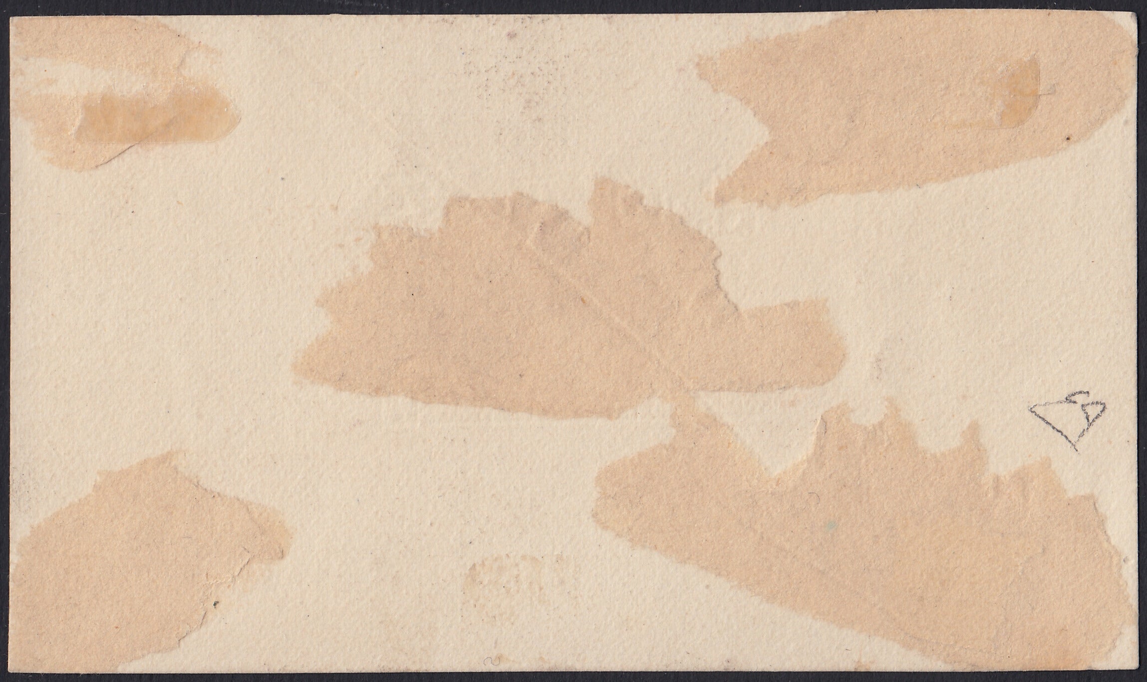 F6_214 - 1898 - Lithographic proofs for local stamps for use by the Anglo-Italian Consular Post service between Mazagan and Marrakech, 5c. Ultramarine on thin paper, 25c. Olive green and 50c. Myrtle green on pink cardboard, new, not gummed.