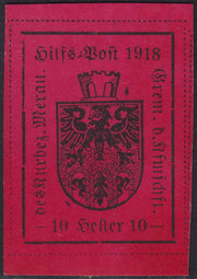 Merano, farbiger typografischer Druck auf der Vorderseite, Typ I, 10 heller rosa neu (5a)