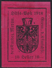 Merano, farbiger typografischer Druck auf der Vorderseite, Typ I, 10 heller rosa neu (5a)
