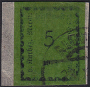 MER36 - 1918 - 1er número, 5 heller verde oliva, negro impreso en papel de color brillante, nuevo con goma intacta (2).