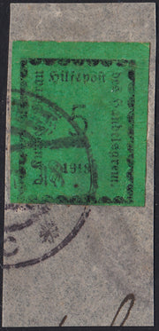 MER36 - 1918 - 1er número, 5 heller verde oliva, negro impreso en papel de color brillante, nuevo con goma intacta (2).
