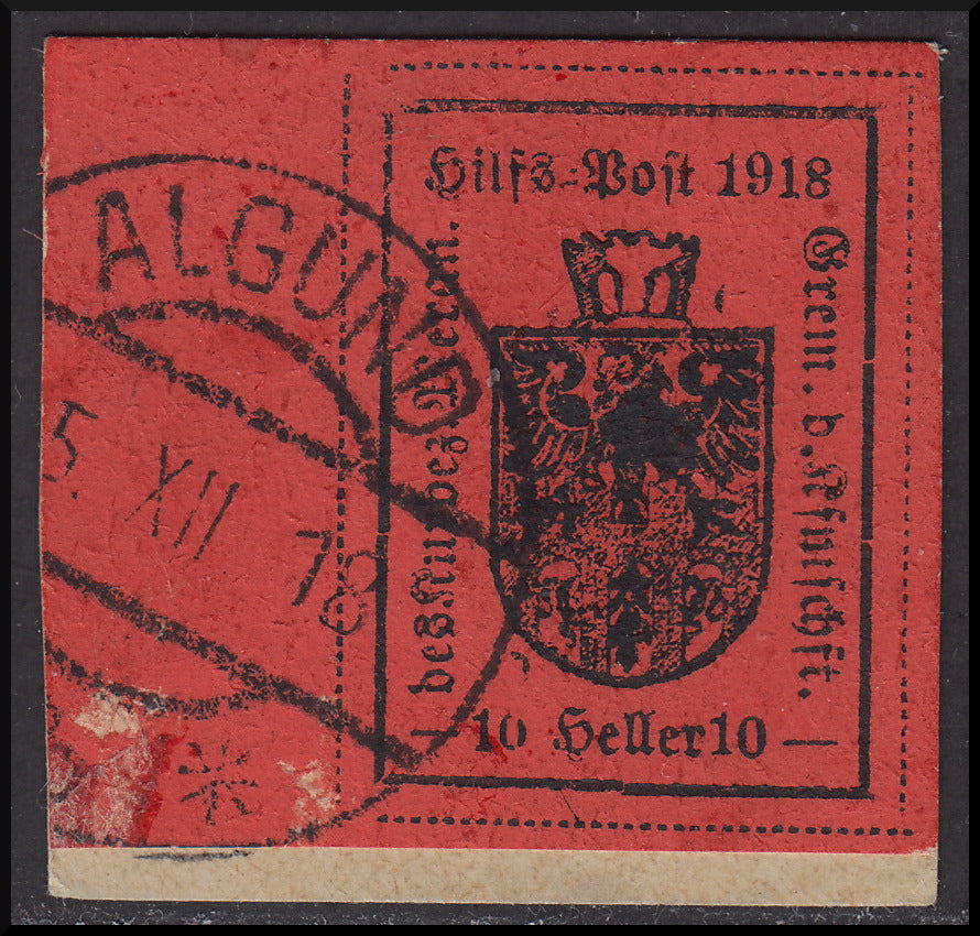 MER9 - 1918 - Impresión tipográfica sobre papel mate y rugoso, tipo III, 10 heller rojo ladrillo usados ​​(9)