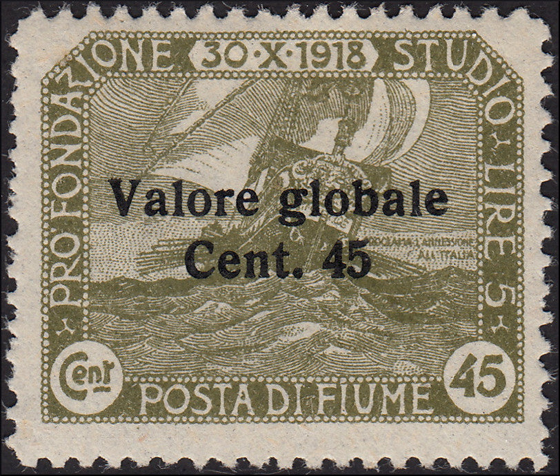 MMOCC_128 - 1920 - Valore Globale III serie, 45c.oliva soprastampa in grassetto piccolo nuovo gomma integra (112)